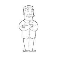 line drawing cartoon old man N2
