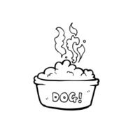 line drawing cartoon dog food N5
