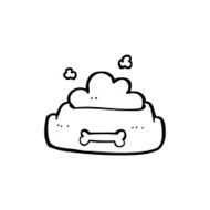 line drawing cartoon dog food N6