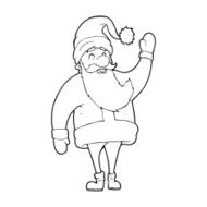 line drawing cartoon santa claus