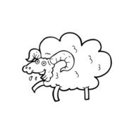 line drawing cartoon sheep