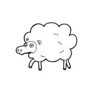 line drawing cartoon sheep N2