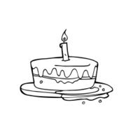 line drawing cartoon cake