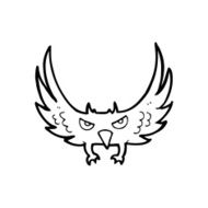 line drawing cartoon flying bird N2