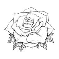 line drawing cartoon rose N2