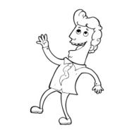 line drawing cartoon happy office man
