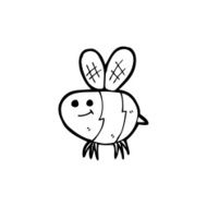 line drawing cartoon bee N6