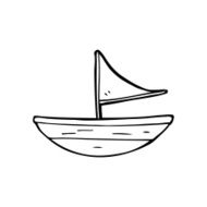 line drawing cartoon boat