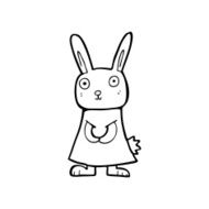 line drawing cartoon rabbit N4