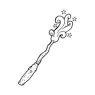 line drawing cartoon magic wand