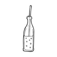 line drawing cartoon fizzy drink and straw