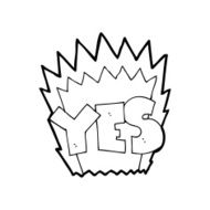 line drawing cartoon yes symbol