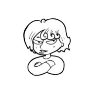 line drawing cartoon mean woman