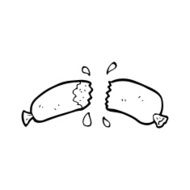 line drawing cartoon sausage