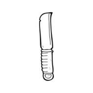line drawing cartoon knife