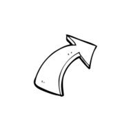 line drawing cartoon pointing arrows