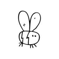 line drawing cartoon bee N7