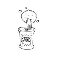 line drawing cartoon beer can N4