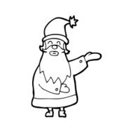 line drawing cartoon santa N2