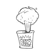 line drawing cartoon beer can N5