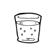 line drawing cartoon whiskey glass