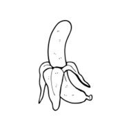 line drawing cartoon banana N2