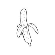 line drawing cartoon banana N3