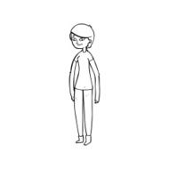 line drawing cartoon woman N3