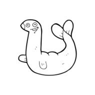 line drawing cartoon seal