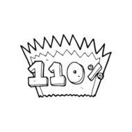 line drawing cartoon 110 symbol