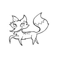 line drawing cartoon fox N5