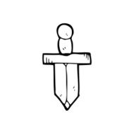 line drawing cartoon dagger