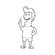 line drawing cartoon happy man