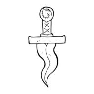 line drawing cartoon dagger N2