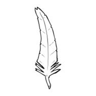 line drawing cartoon feather N3