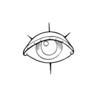 line drawing cartoon tattoo eye symbol