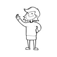 line drawing cartoon woman N4
