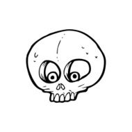 line drawing cartoon funny skull