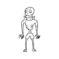 line drawing cartoon zombie N3