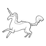 line drawing cartoon unicorn N2