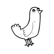 line drawing cartoon bird N4