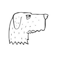 line drawing cartoon dog N4