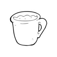 line drawing cartoon coffee mug N4