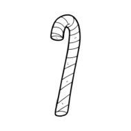line drawing cartoon candy cane