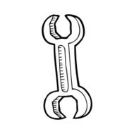 line drawing cartoon spanner