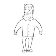line drawing cartoon bearded man N2