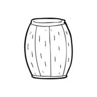 line drawing cartoon beer barrel