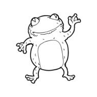 line drawing cartoon frog