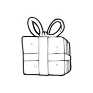 line drawing cartoon present