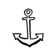 line drawing cartoon anchor symbol